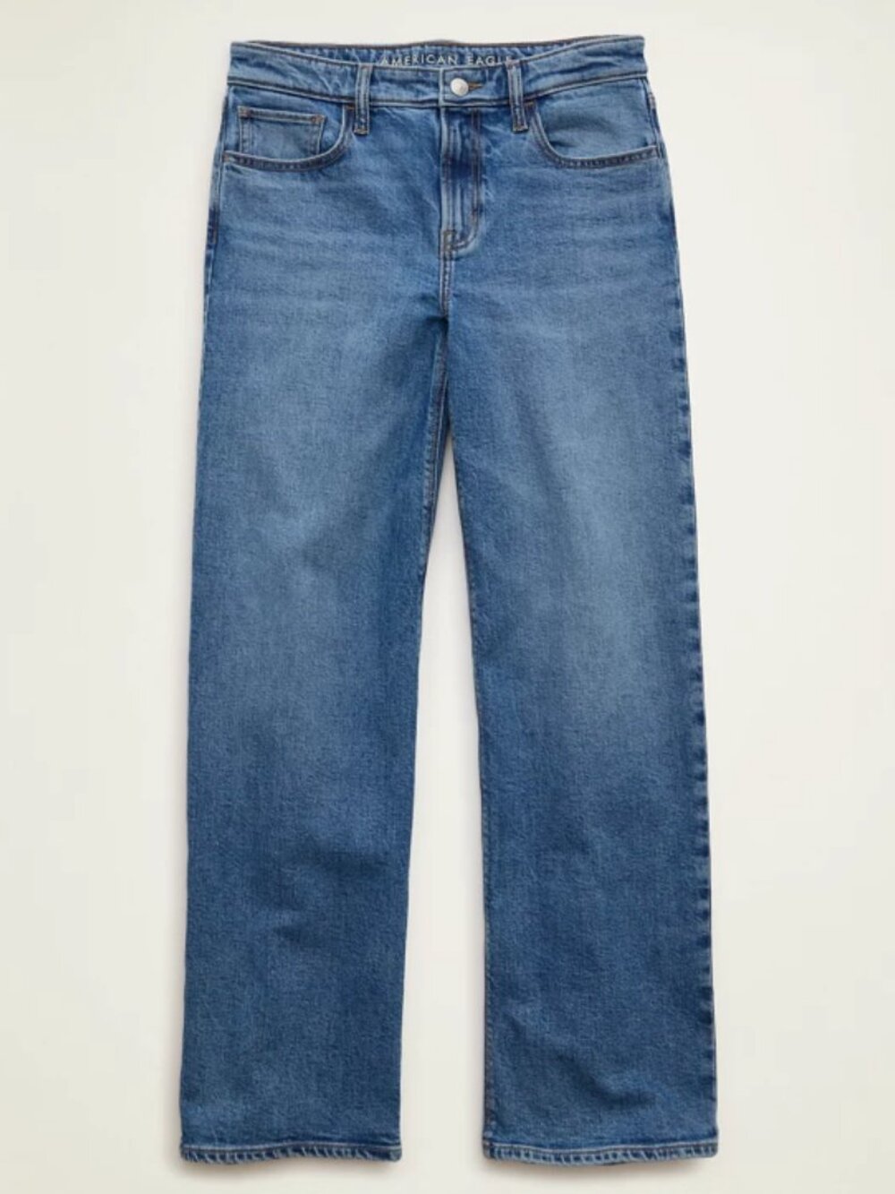 AE77 Premium Stovepipe High Rise Wide Leg Denim Jeans Sz 10